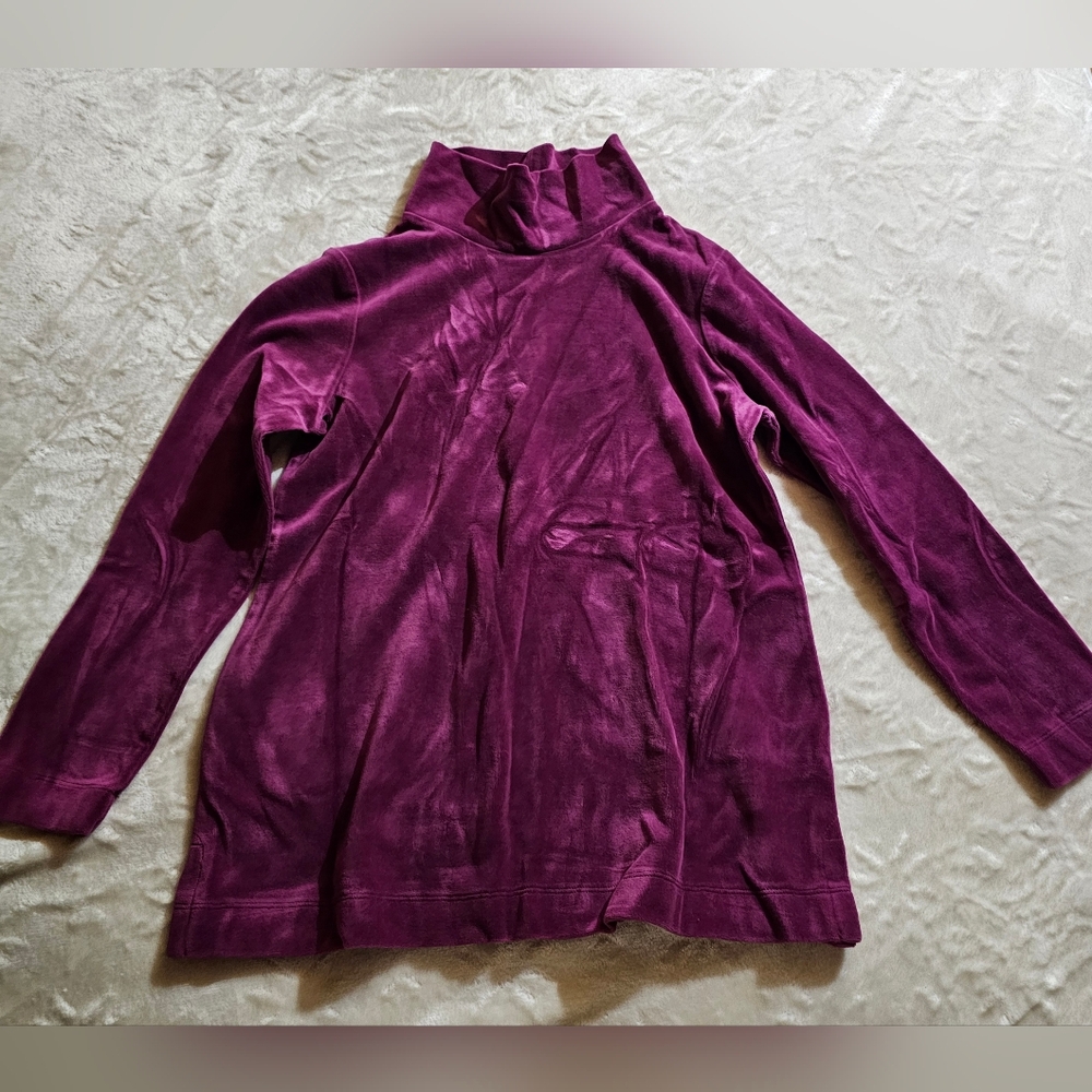 Appleseed's Purple Velveteen Turtleneck